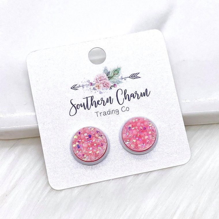 12mm Breast Cancer Awareness Studs